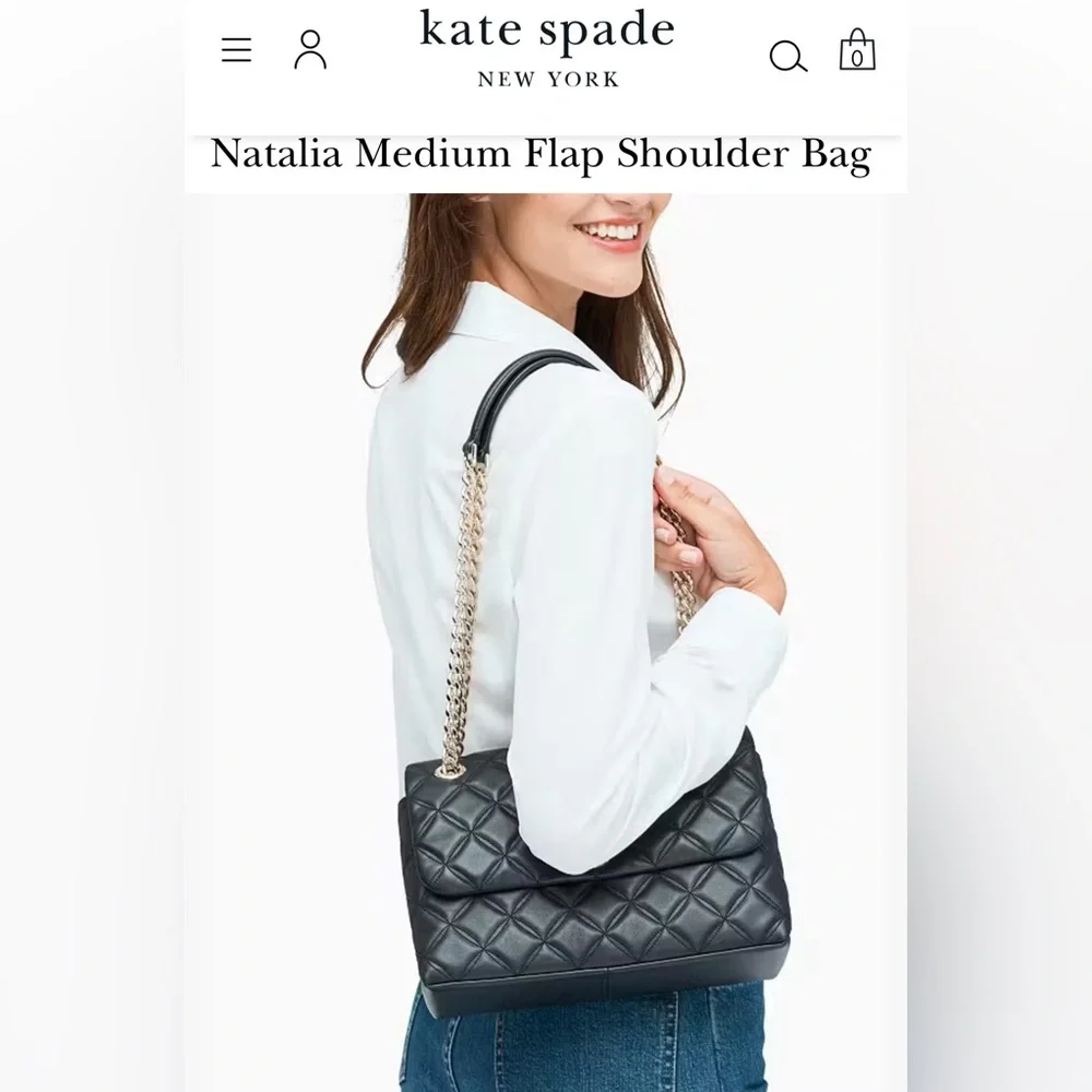 Kate Spade Black Natalia Quilted Leather Crossbody Bag